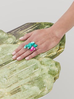 HotRocks Pink Small Crystal Ring in Recycled Silver