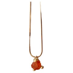 The Rock Hound's RockStars Spessartite Garnet Crystal Necklace 18kt Yellow Gold