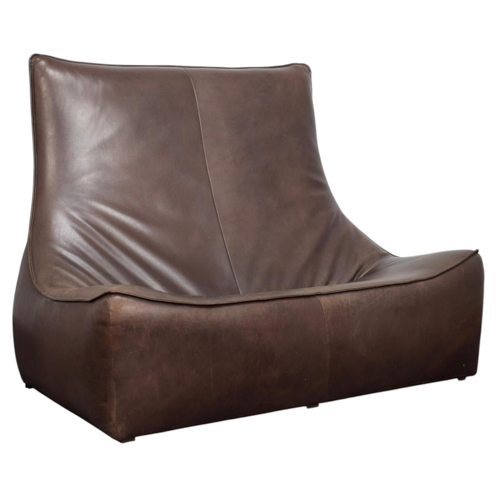 “The Rock” Leather 2-Seater Sofa by Gerard van den Berg for Montis (197
