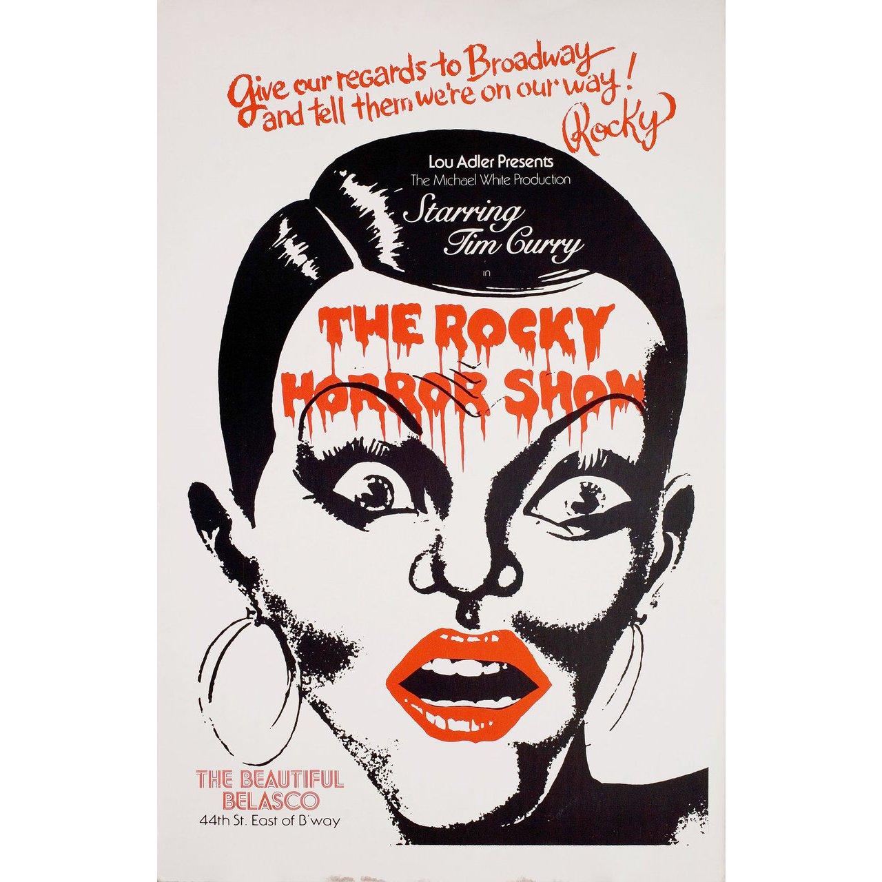 Original 1975 U.S. window card poster for The Rocky Horror Picture Show (1975). Fine condition, rolled. Please note: the size is stated in inches and the actual size can vary by an inch or more.
 