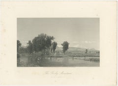 The Rocky Mountains, Western Frontier Landscape – Antique Engraving, ca.1873