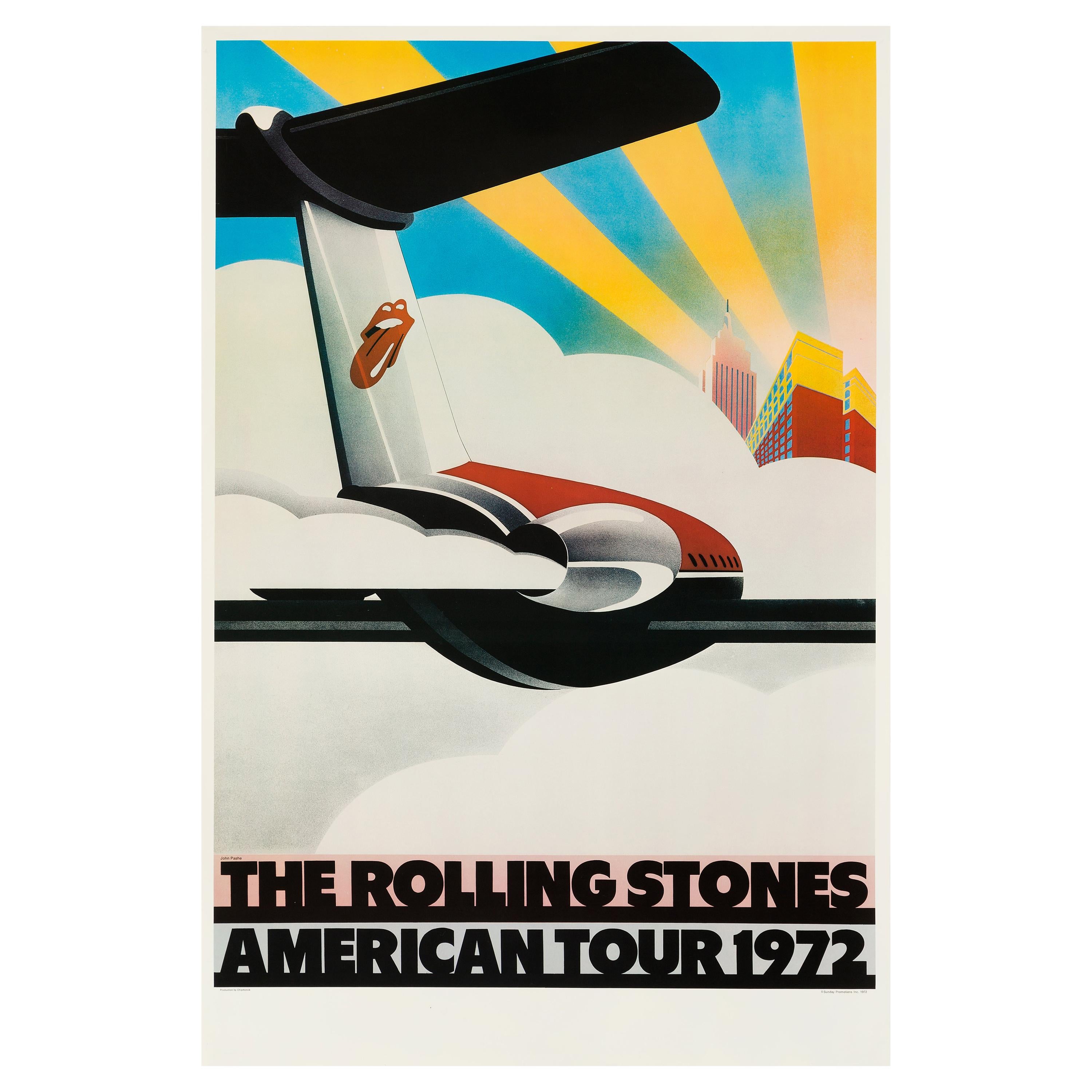 The Rolling Stones Original Vintage American Tour Poster by John Pasche, 1972