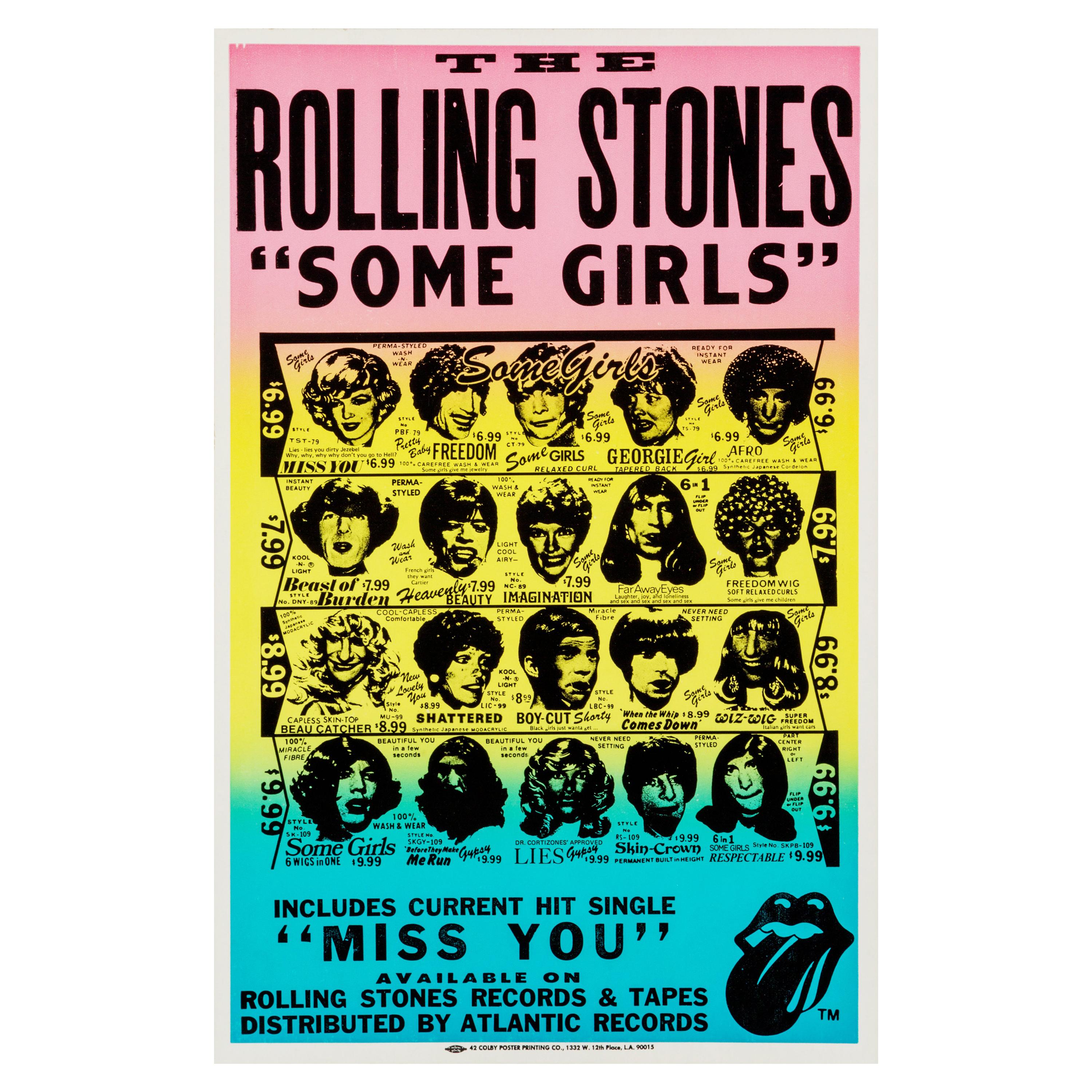 The Rolling Stones "Some Girls" Original Vintage Promo Poster, American, 1978