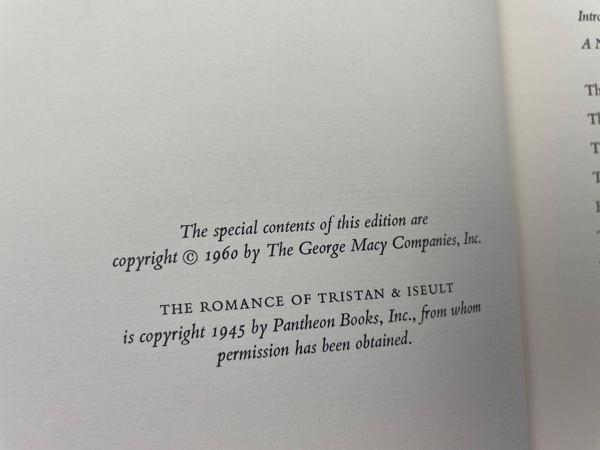 20th Century The Romance of Tristan and Iseult Joseph Bedier Heritage Press 1960 Illustrated For Sale