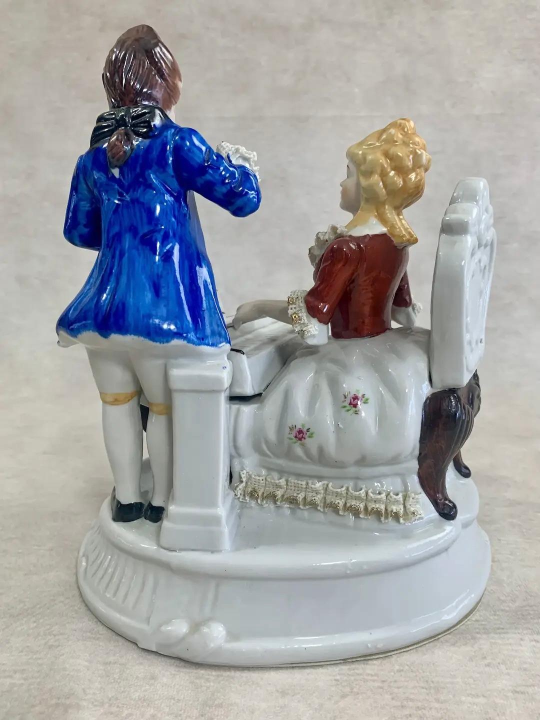 “The Romantic Duet” Porcelain Figurine For Sale 3
