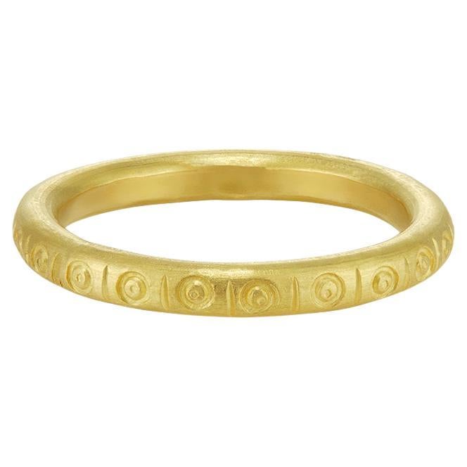 The Romy Ethical Wedding Band 18ct Fairmined Gold Hand-stamped For Sale