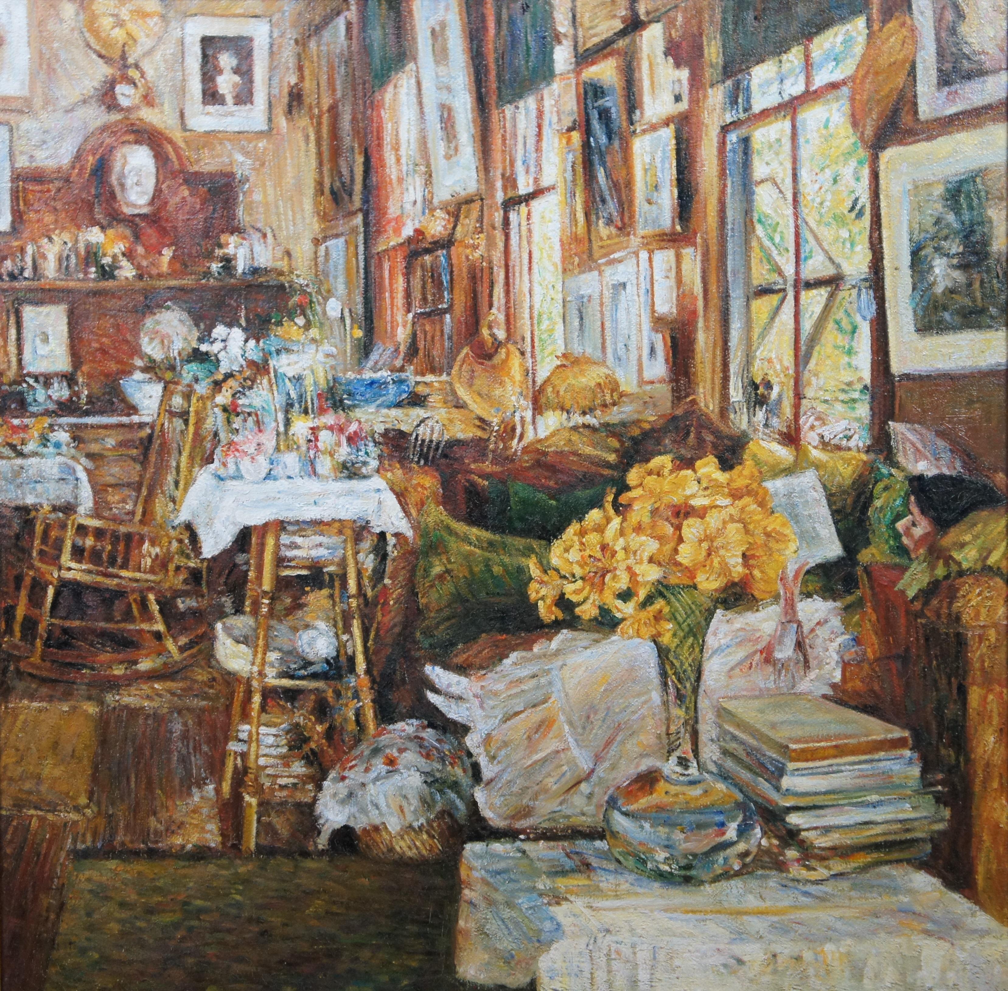 The Room of Flowers Impressionist Oil Painting After Frederick Childe Hassam 43