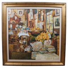 The Room of Flowers Impressionist Oil Painting After Frederick Childe Hassam 43"