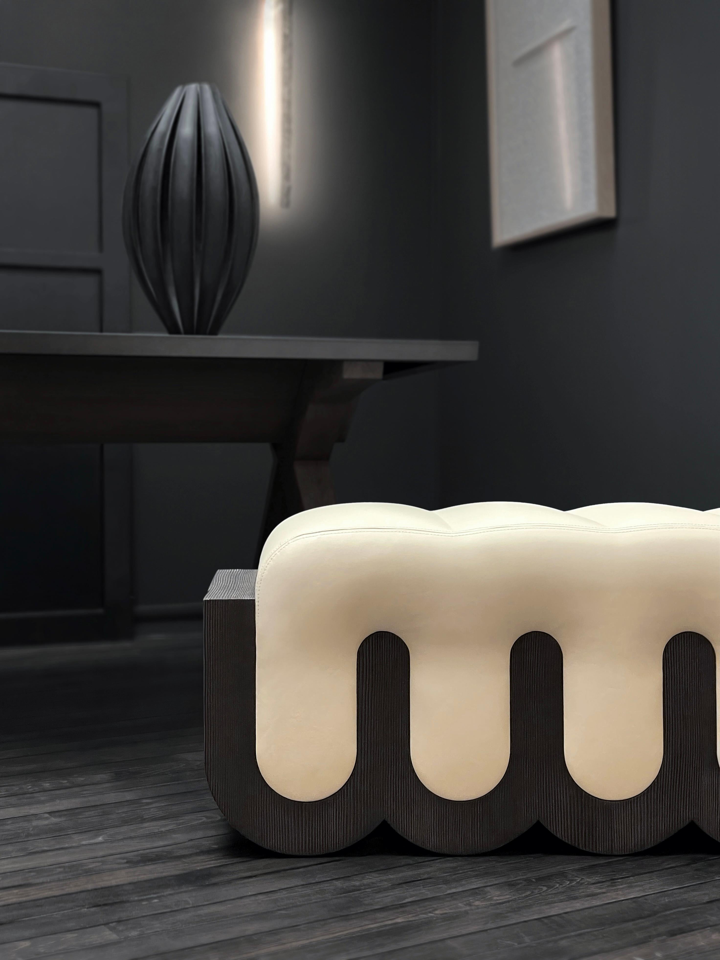Minimalist The Roooly bench by Raphaël Pontais For Sale