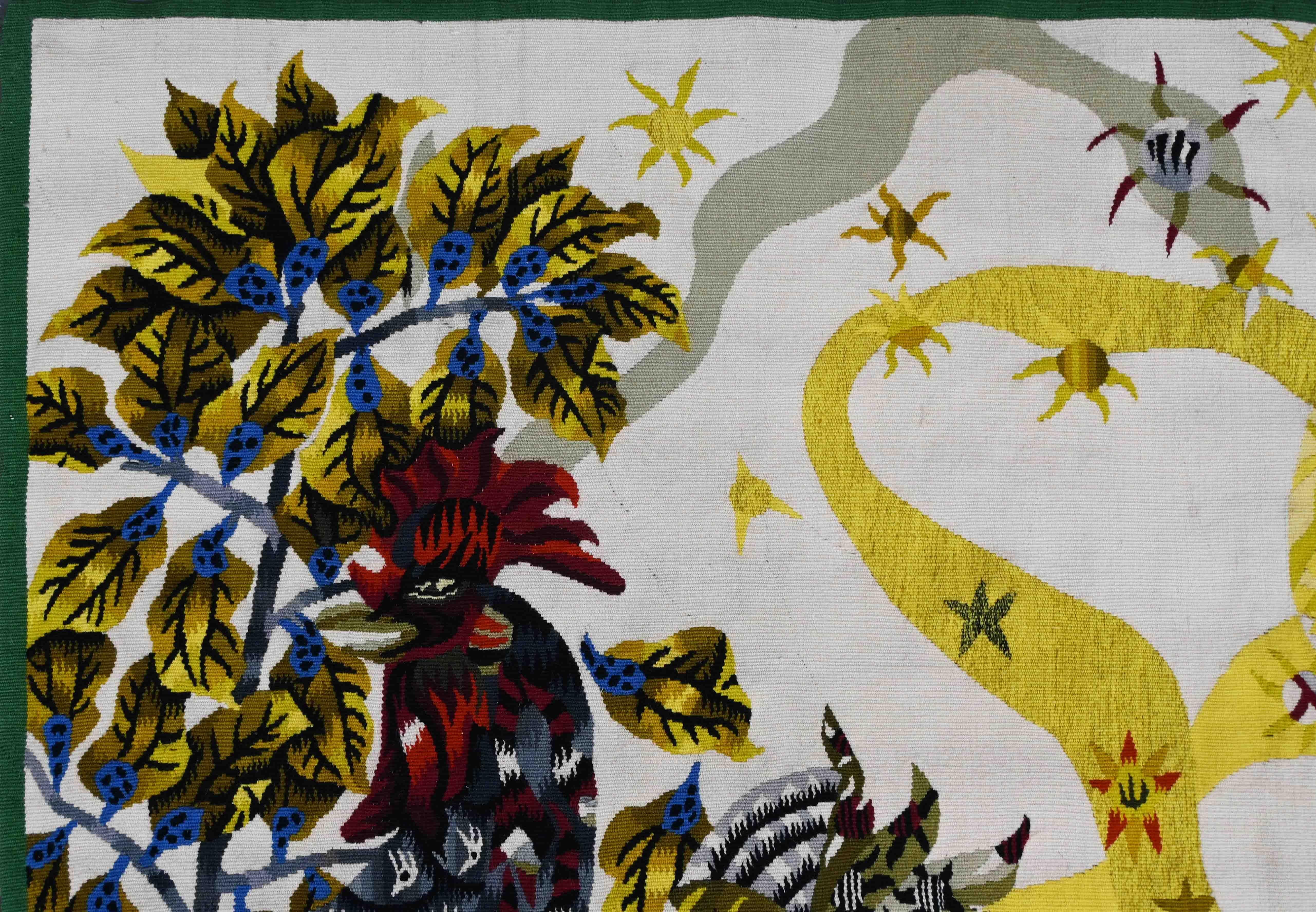 Die Hähne von Jean Lurçat - Wandteppich von Aubusson, Pinton Frères Workshop - N 1575 im Angebot 4