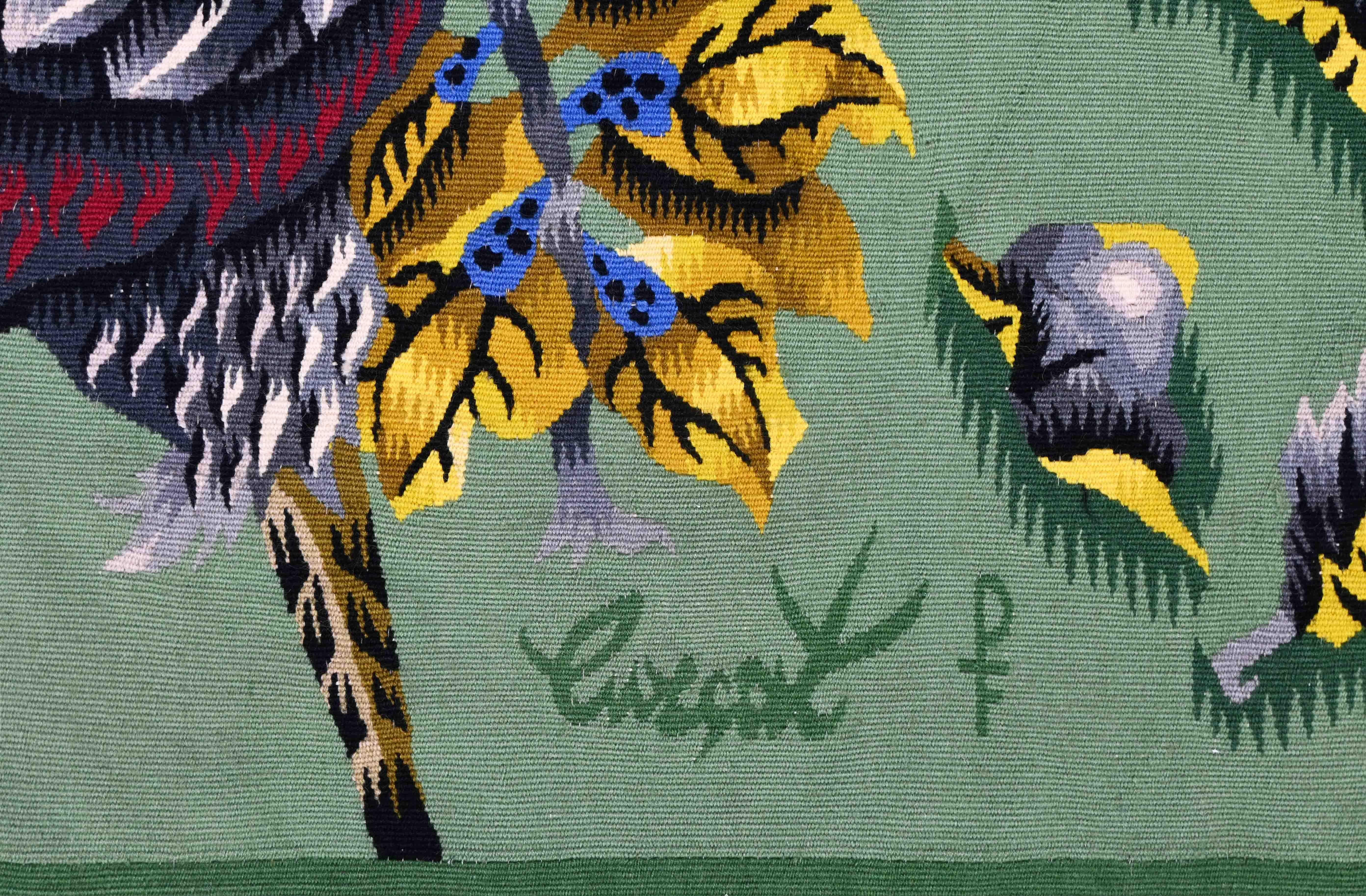 Sehr wichtiger moderner handgewebter französischer Wandteppich
Die Hähne von Jean Lurçat - Aubusson, Pinton Frères Workshop

Zeitraum: 20. Jahrhundert
Zustand: Ausgezeichnet
MATERIAL: Wolle 
Breite: 300 cm
Höhe: 155 cm

Dieser prächtige Wandteppich