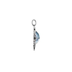 Rose Cut Blue Sapphire Sun Pendant, Silver with Silver Chain