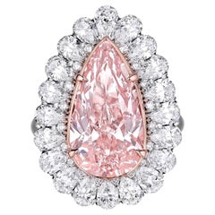 'The Rose Diamond' - Type IIA Natural Pink Pear Shaped Diamond Ring