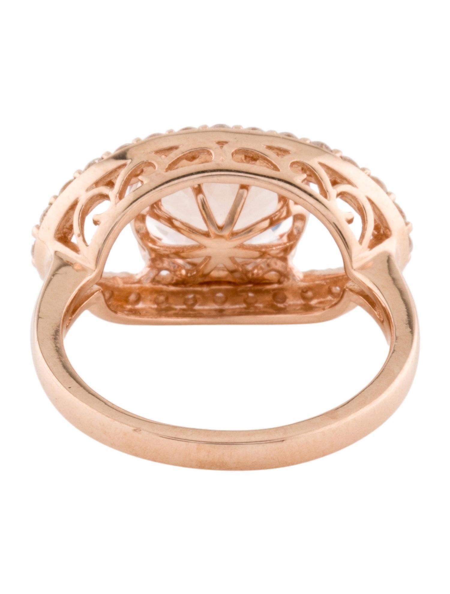 Contemporary Rose Gold 2.3 Morganite and Diamond Infinity West Facing Ring For Sale