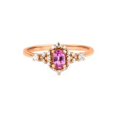 Anello di fidanzamento con zaffiro rosa e diamante The Rose Pink Diamond
