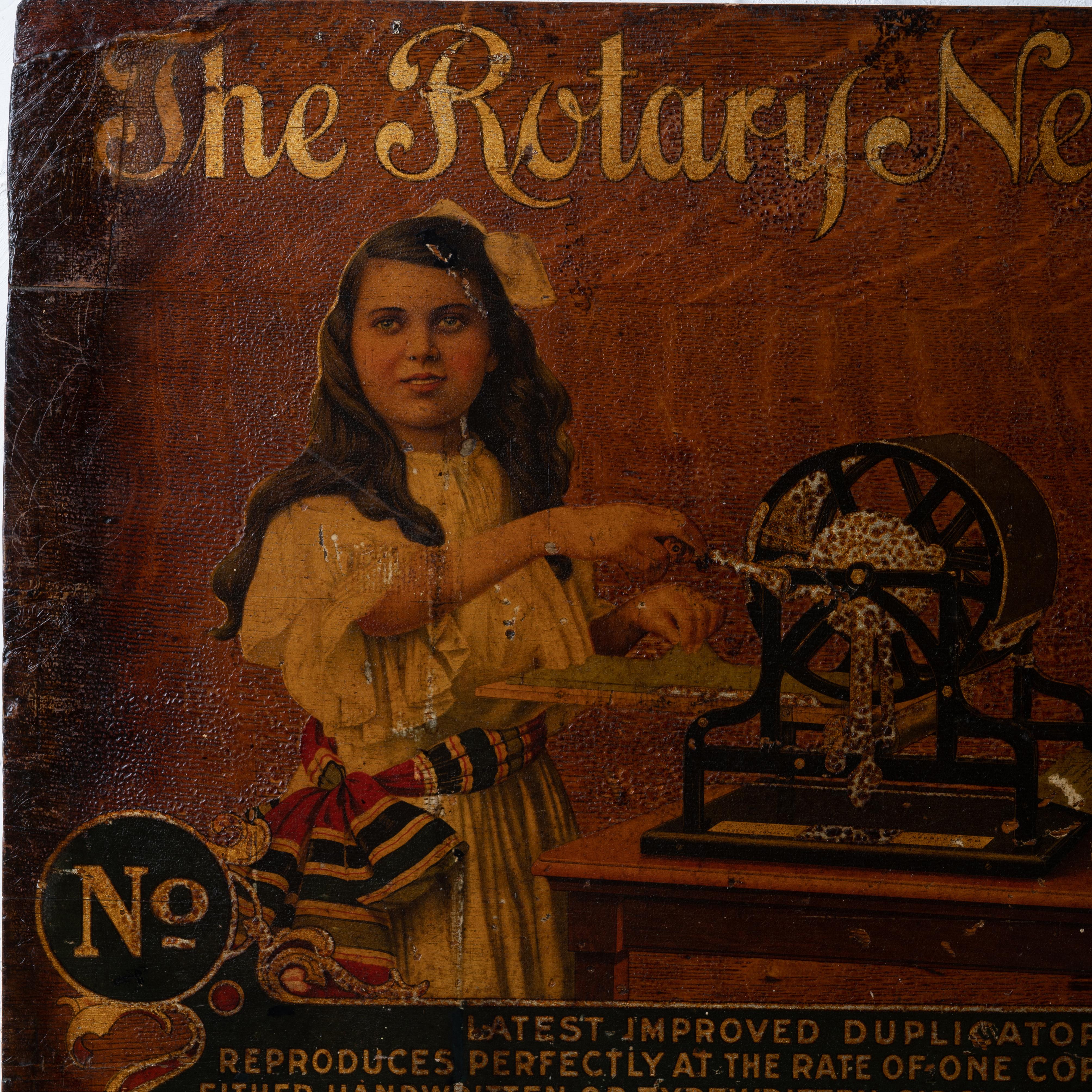 American The Rotary Neostyle Advertising Sign, 1890s For Sale