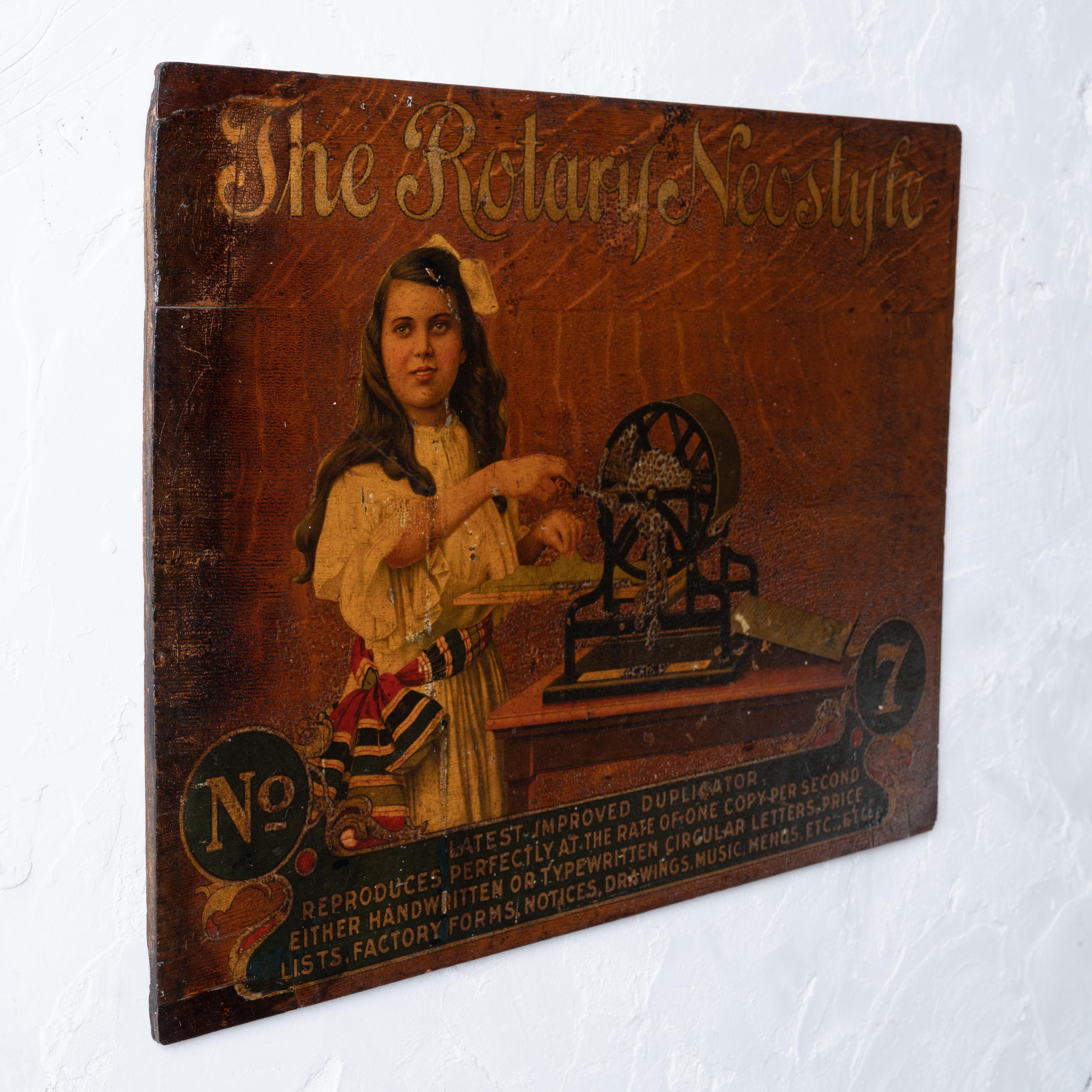Oak The Rotary Neostyle Advertising Sign, 1890s For Sale