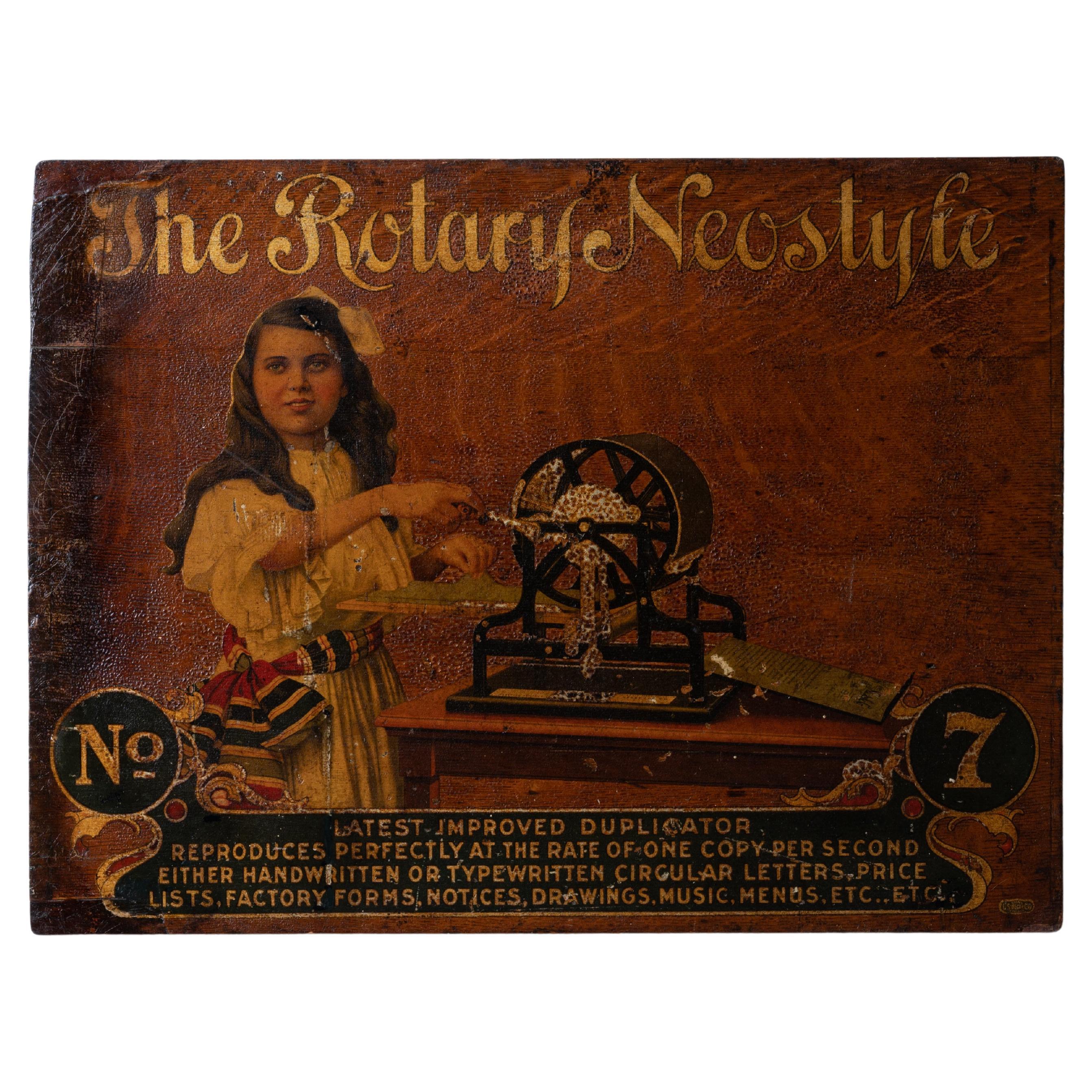 The Rotary Neostyle Advertising Sign, 1890s For Sale