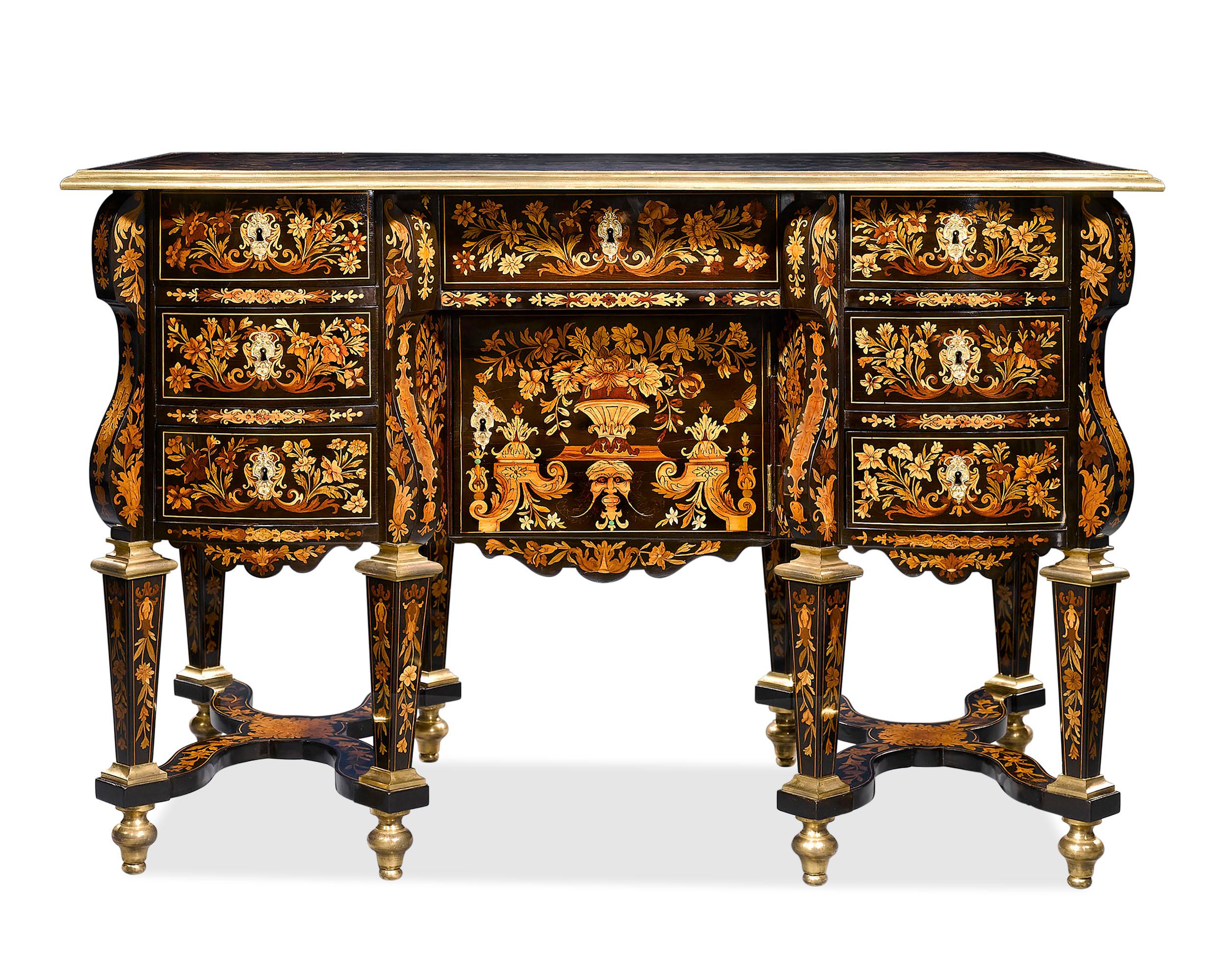 Rothschild Desk Attributed to Pierre Golle In Excellent Condition In New Orleans, LA