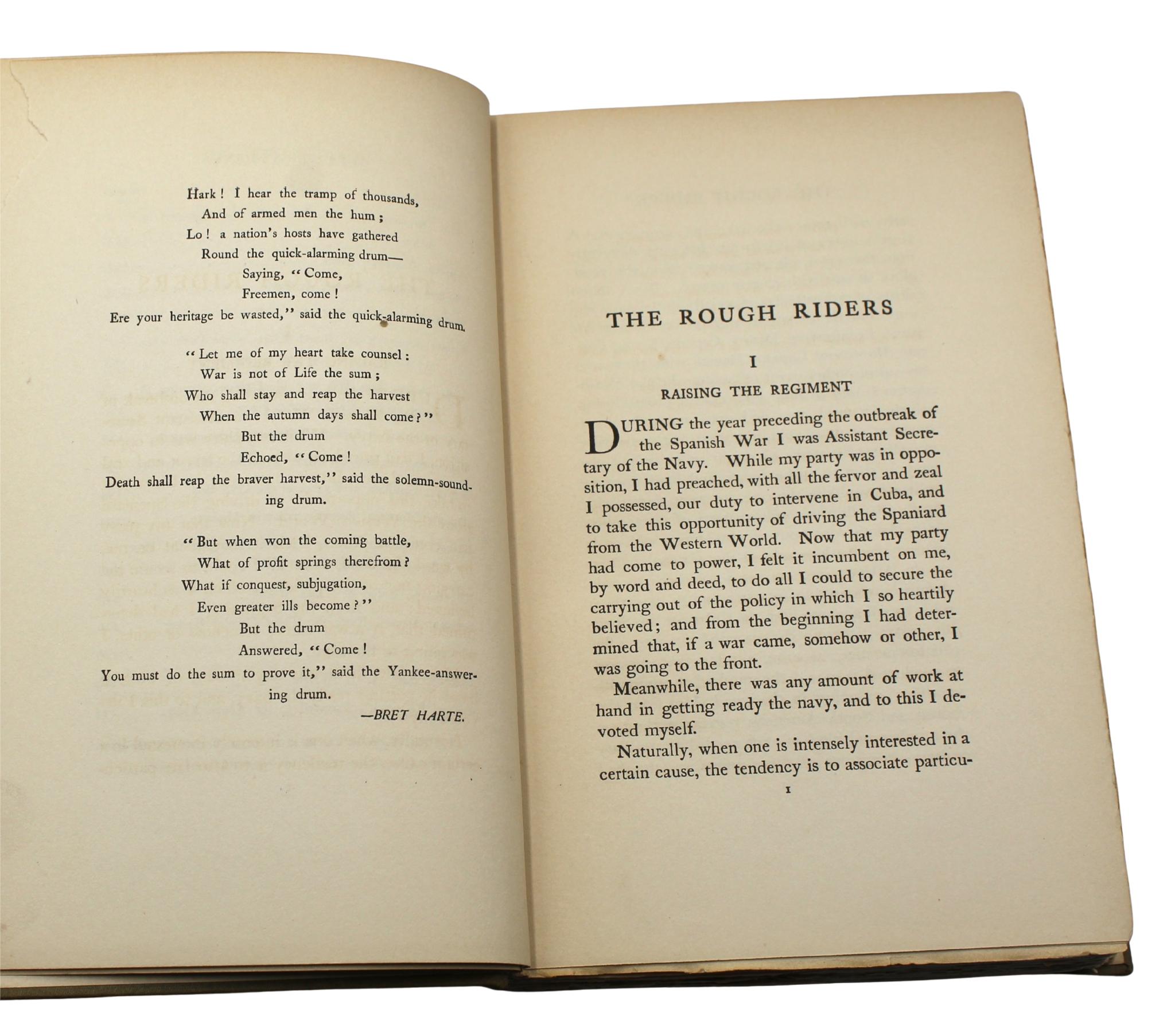 The Rough Riders by Theodore Roosevelt, First Edition, in Original Boards, 1899 For Sale 3