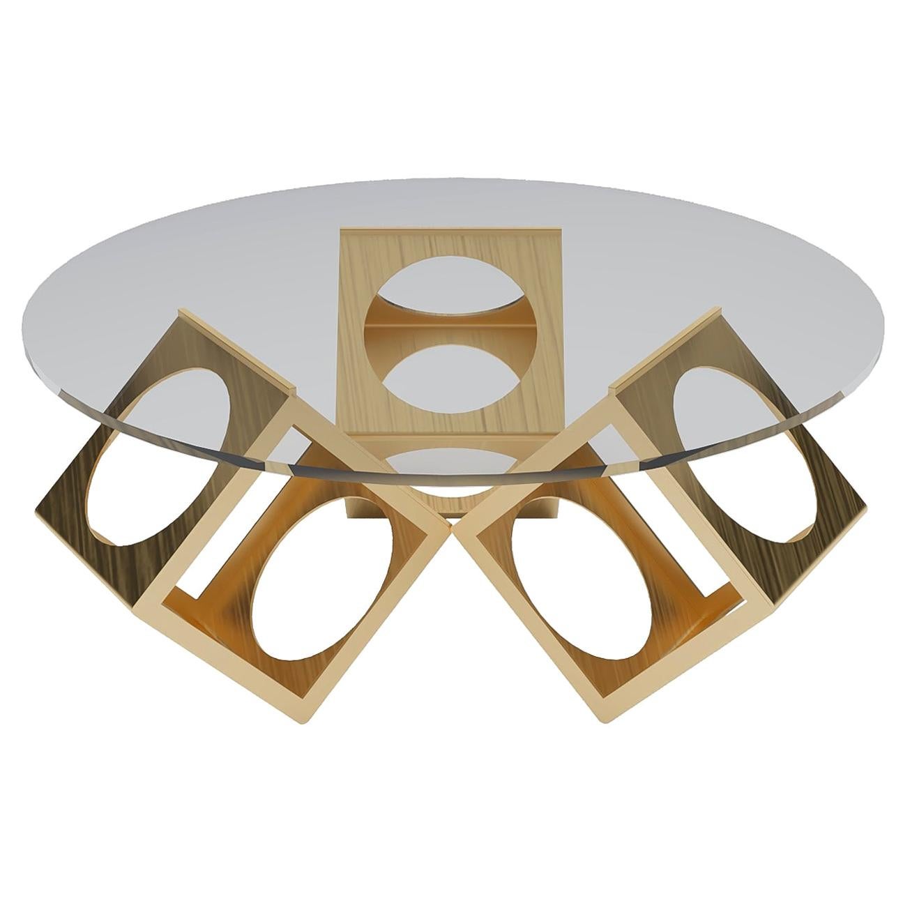 La table ronde en forme de boîte conçue par Laurie Beckerman