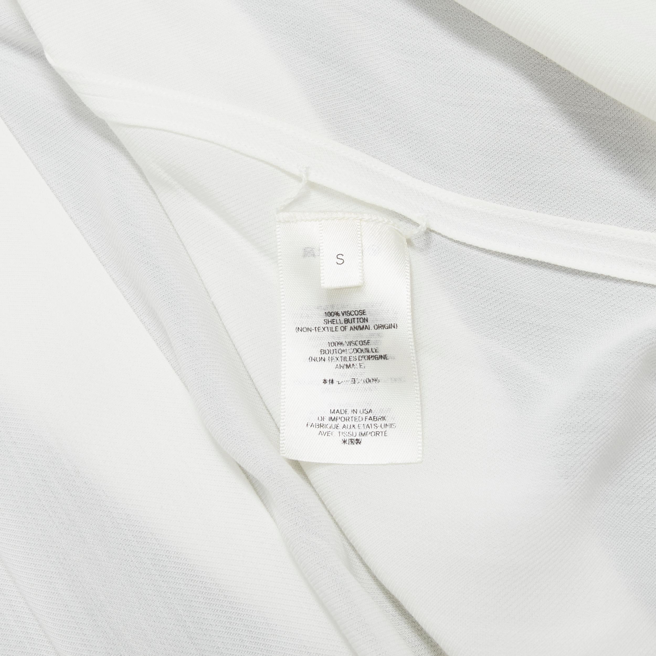 THE ROW 100% viscose white relaxed fit pleated back minimalist shirt S For Sale 4