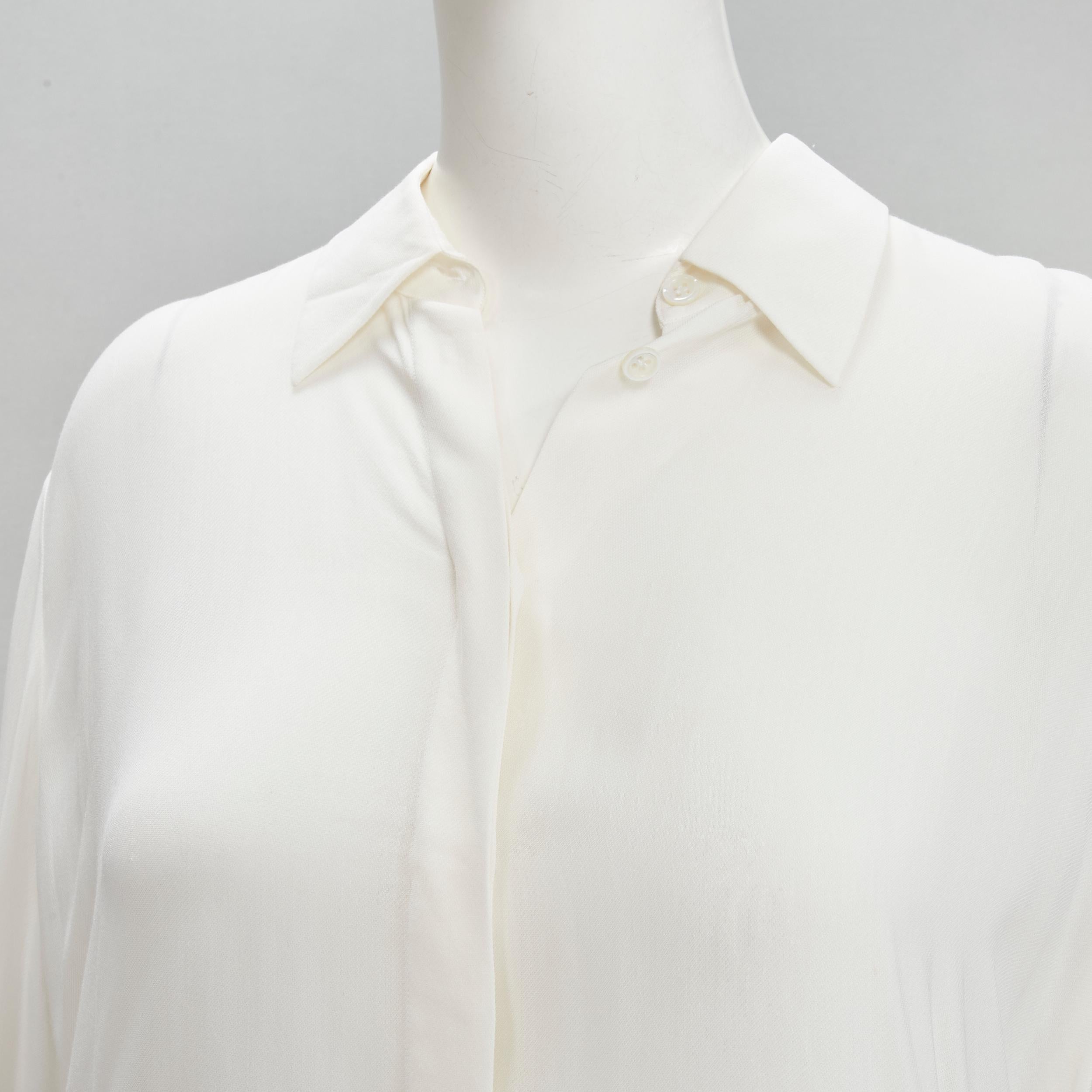 Women's THE ROW 100% viscose white relaxed fit pleated back minimalist shirt S For Sale