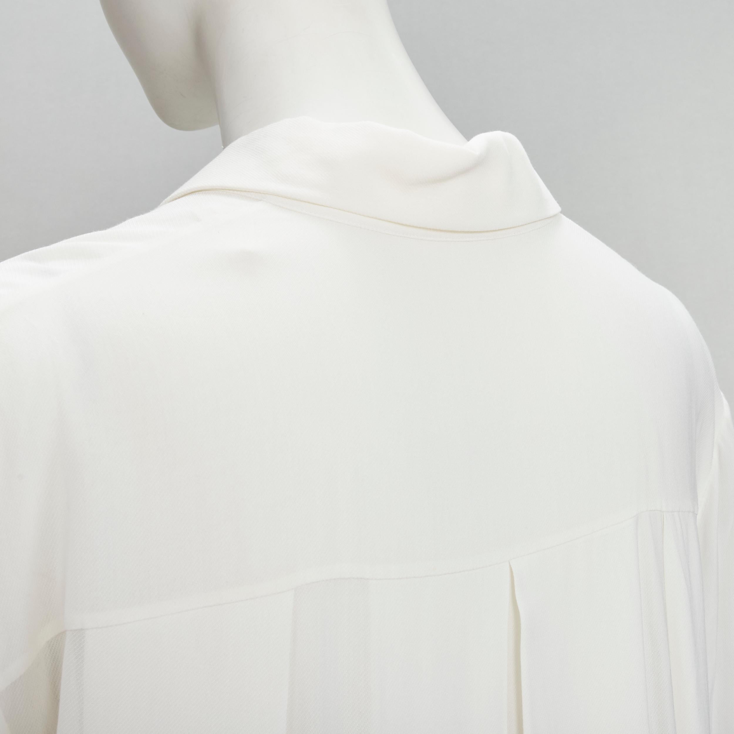 THE ROW 100% viscose white relaxed fit pleated back minimalist shirt S For Sale 1