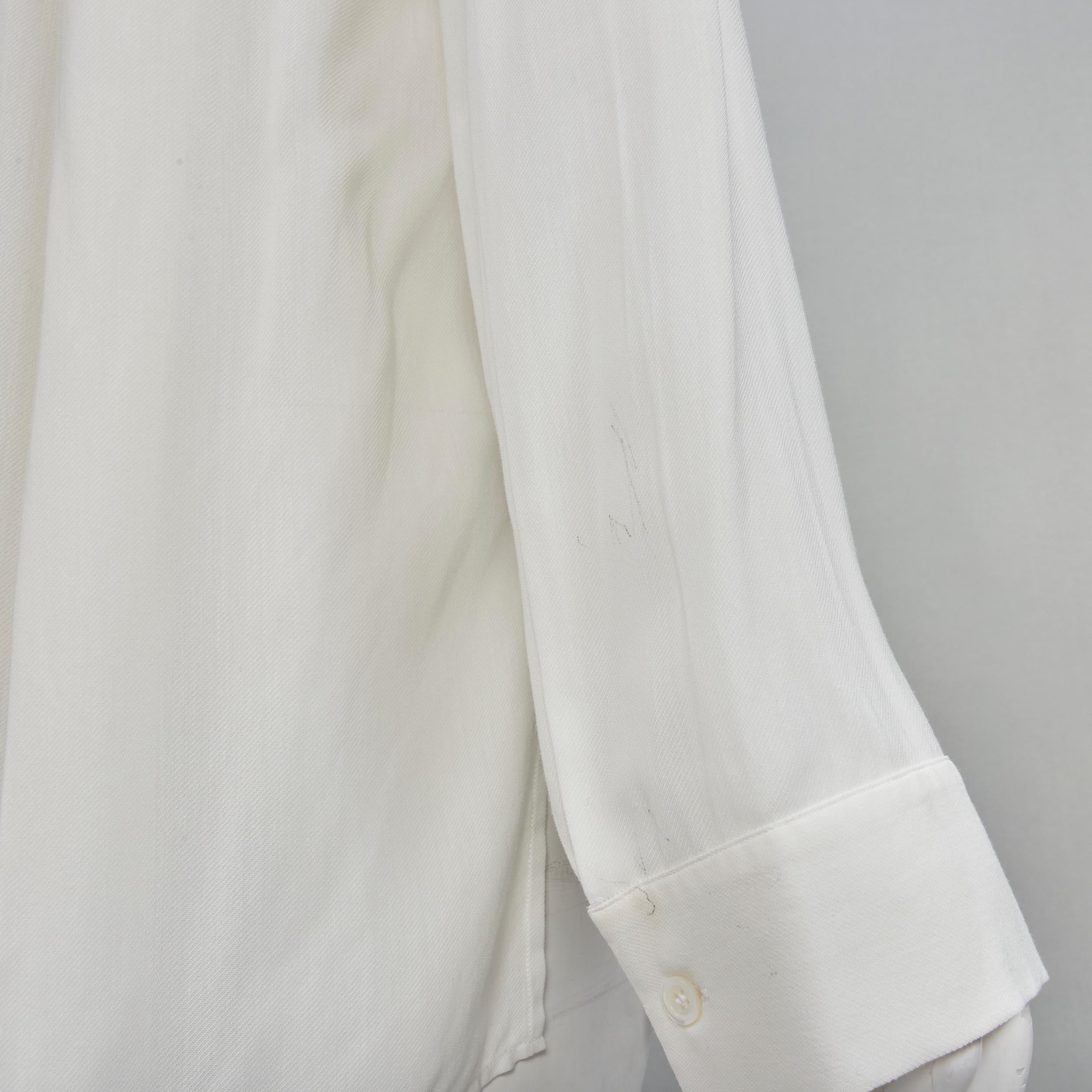 THE ROW 100% viscose white relaxed fit pleated back minimalist shirt S For Sale 3