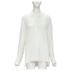 THE ROW 100% viscose white relaxed fit pleated back minimalist shirt S