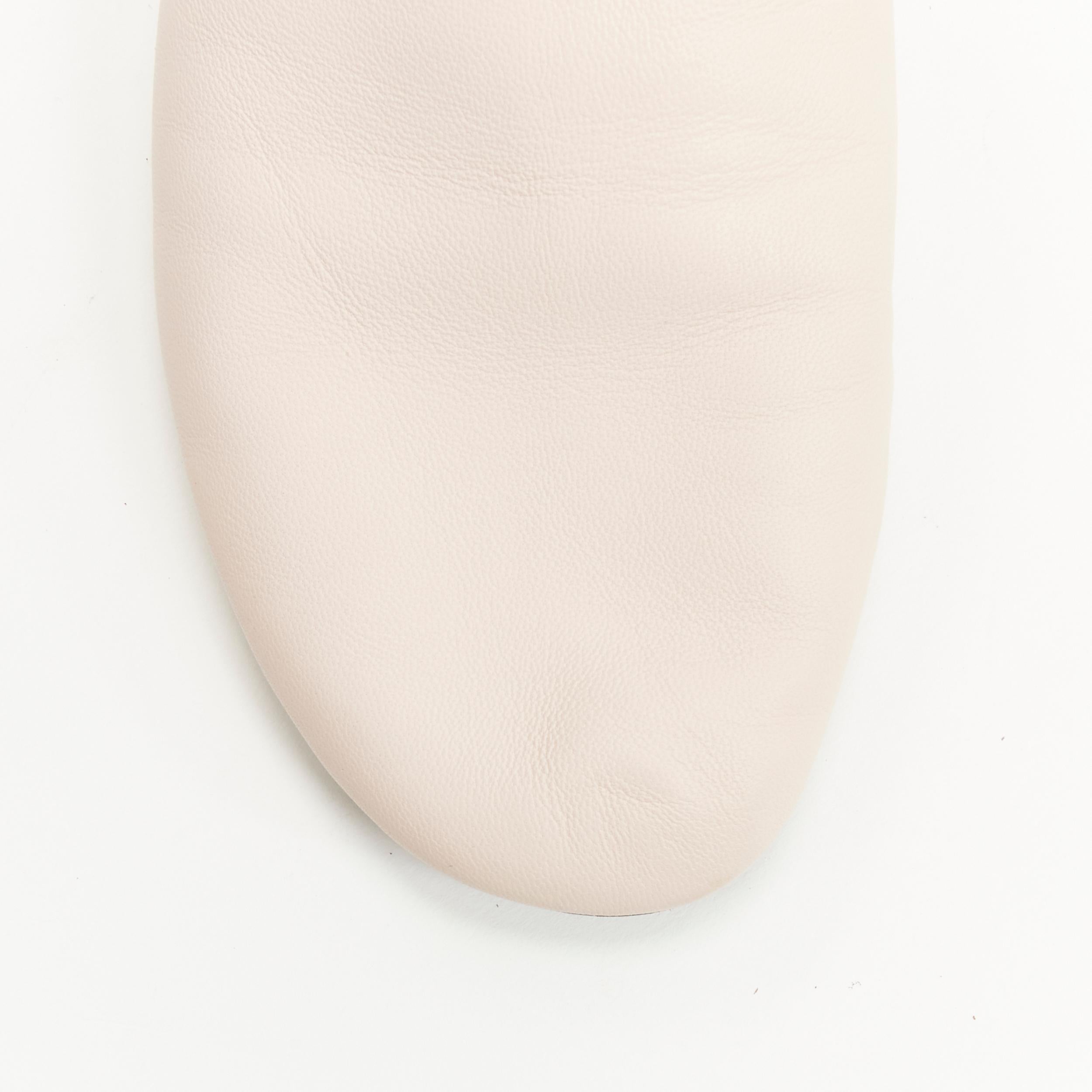 THE ROW 2019  light beige soft leather minimal slip on mule slippers EU37 1