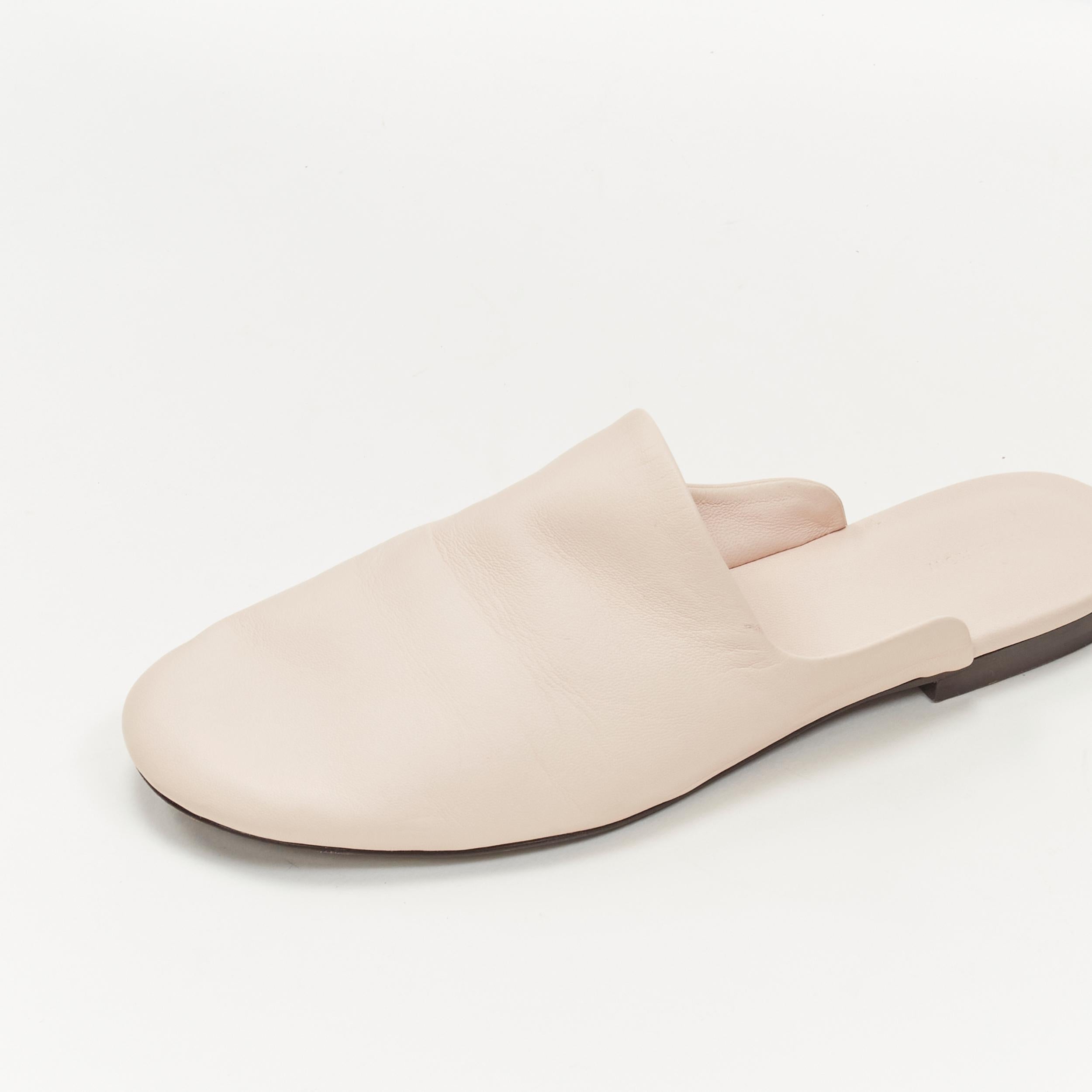 THE ROW 2019  light beige soft leather minimal slip on mule slippers EU37 2