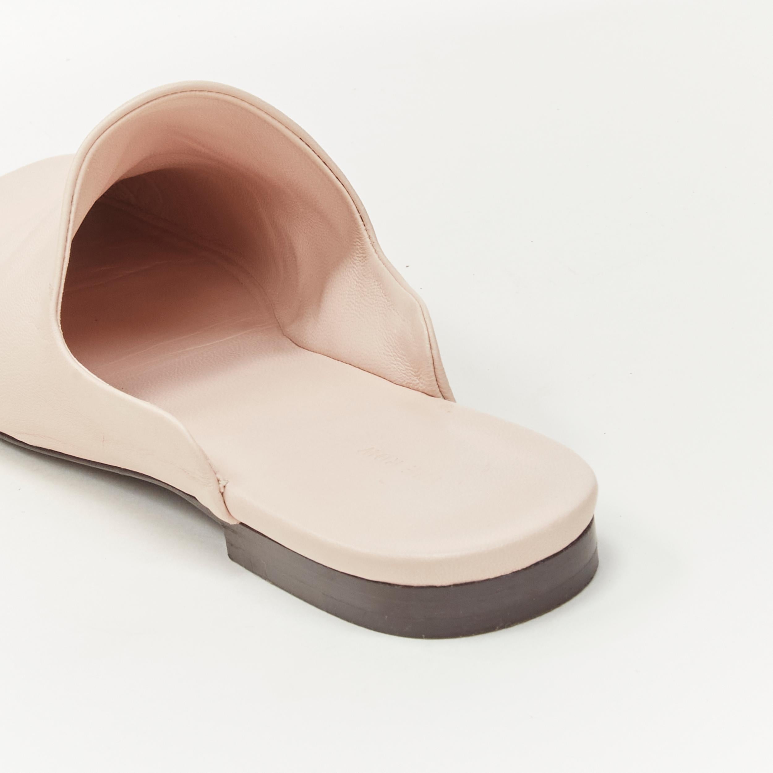 THE ROW 2019  light beige soft leather minimal slip on mule slippers EU37 3
