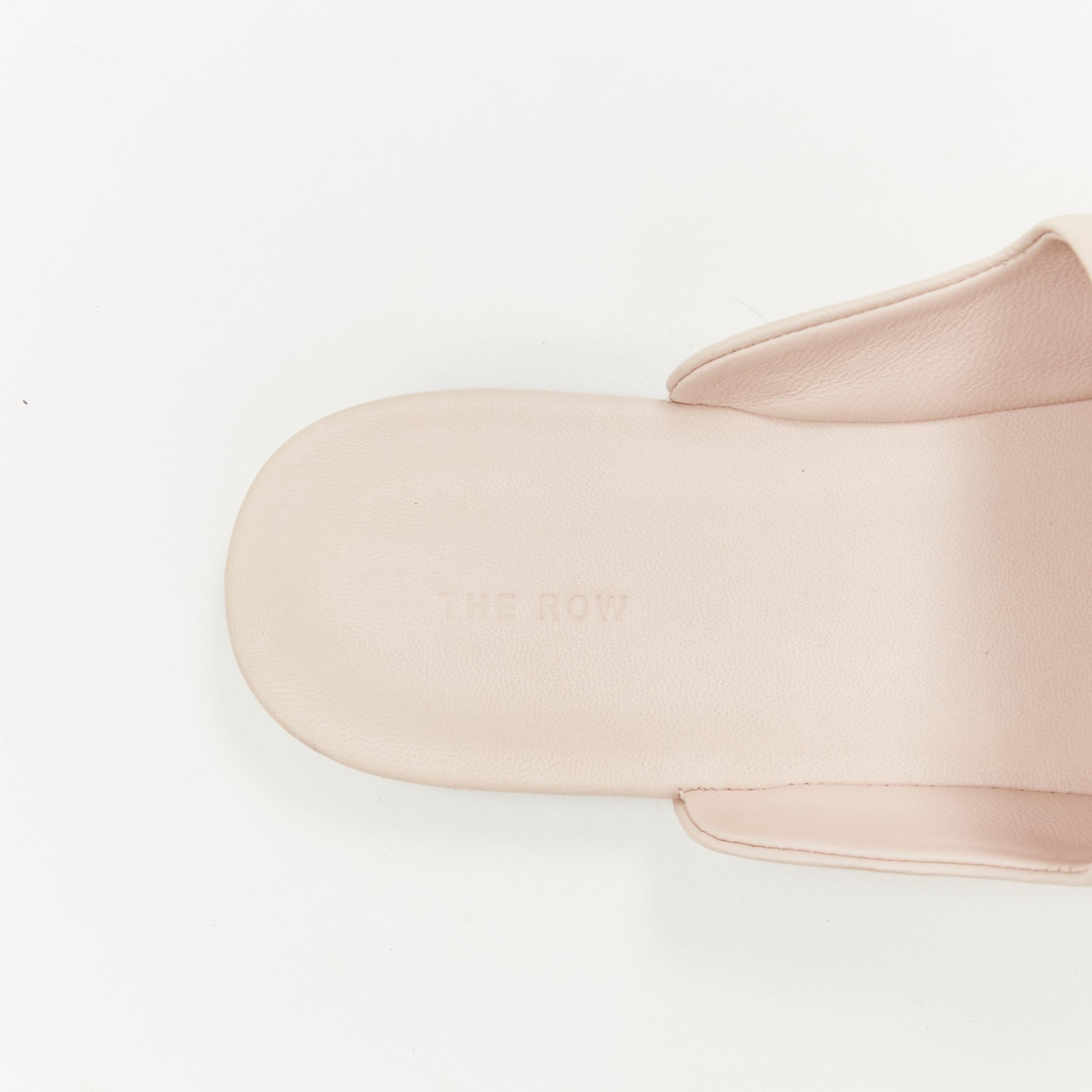 THE ROW 2019  light beige soft leather minimal slip on mule slippers EU37 4