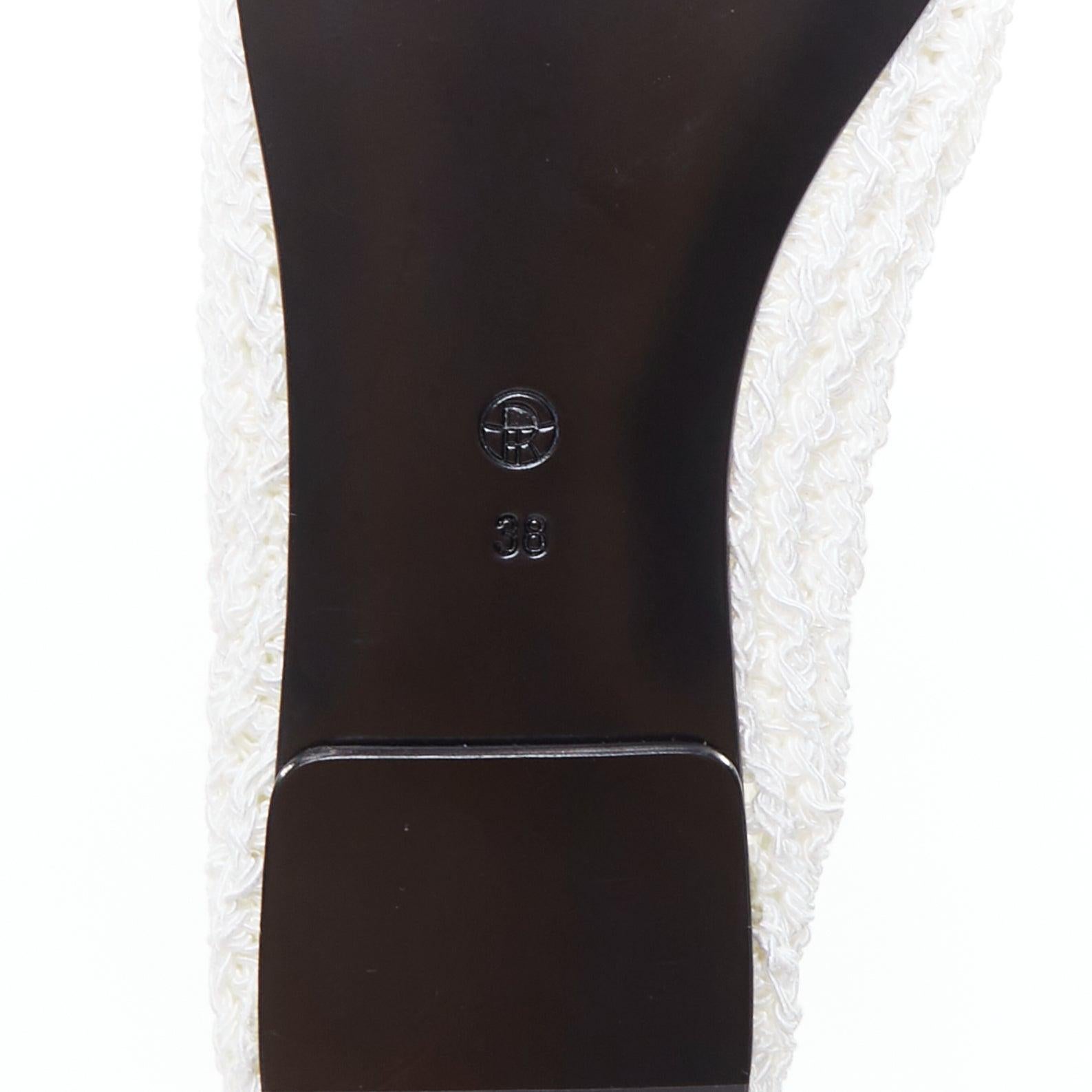 THE ROW 2024 Ballet white crochet fabric trimmed flat shoes EU38 For Sale 5