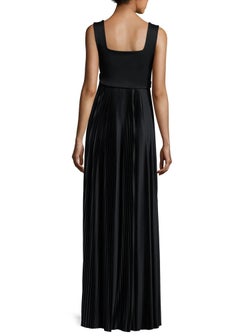 The Row Alain Pleated sleeveless Black Gown