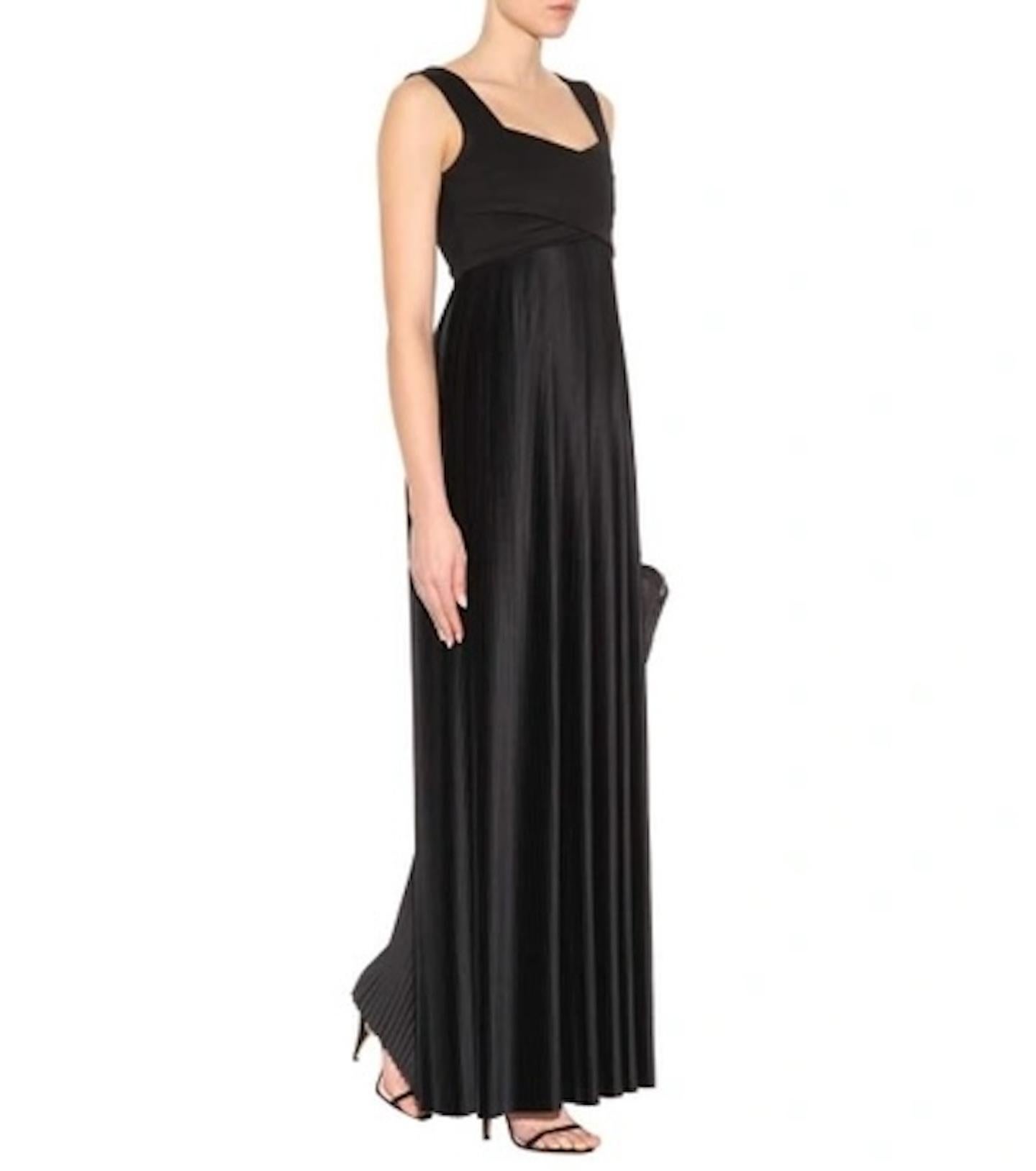 The Row Alain Pleated sleeveless Black Gown  In New Condition For Sale In Toronto, CA