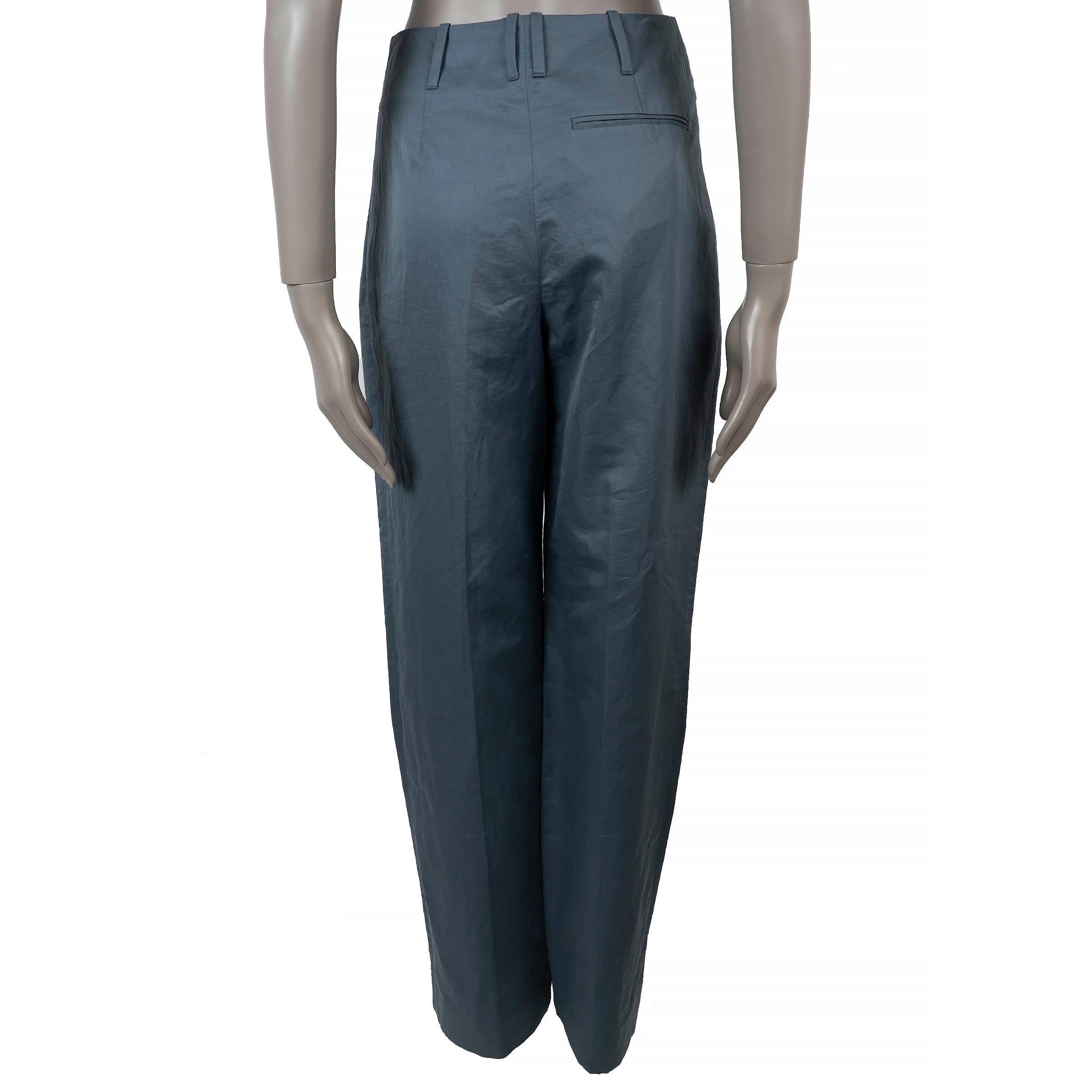 THE ROW Azul ancla gris algodón 2023 GAUGIN PLEATED Pantalones 2 XS Gris en venta