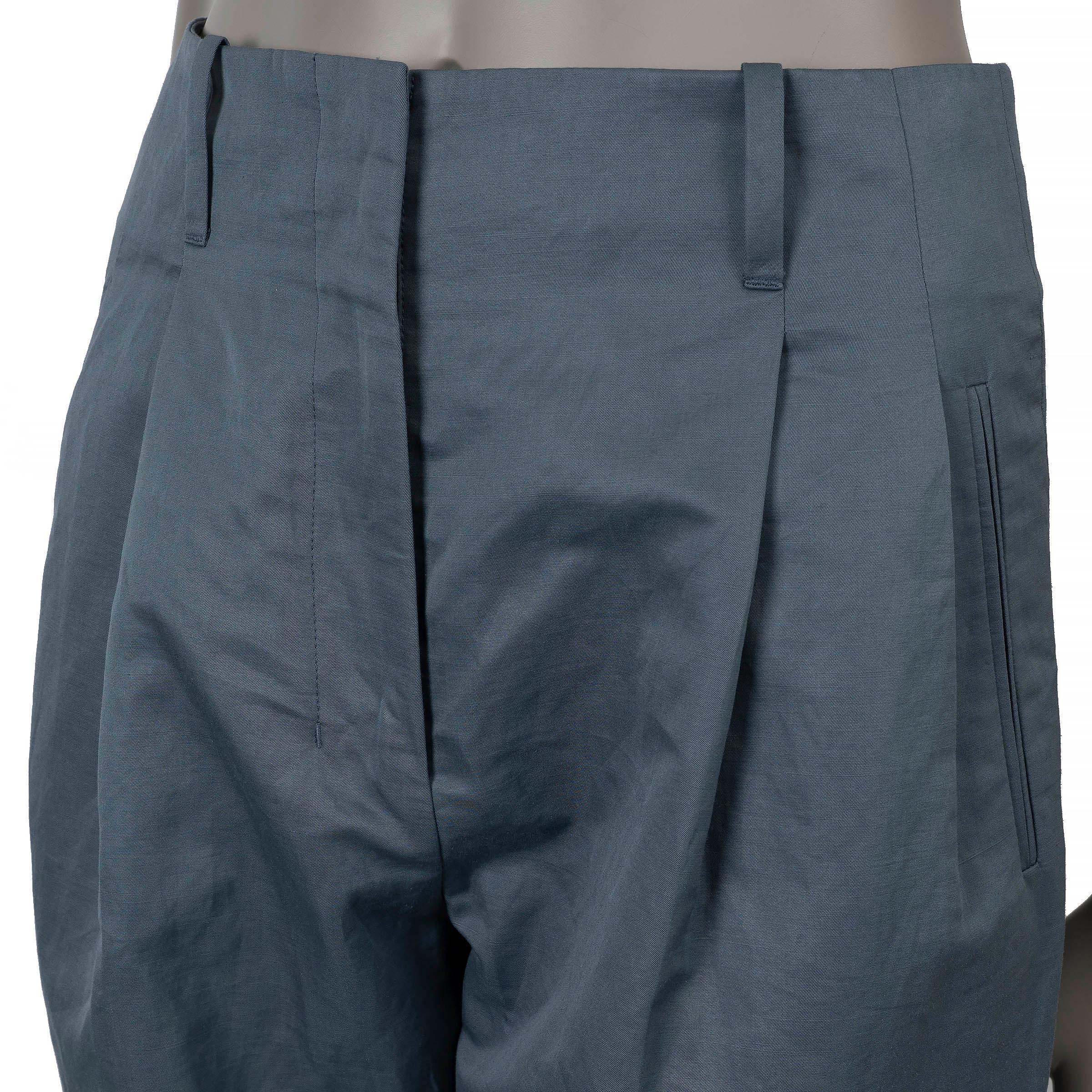THE ROW Azul ancla gris algodón 2023 GAUGIN PLEATED Pantalones 2 XS en Nuevo estado para la venta en Zürich, CH