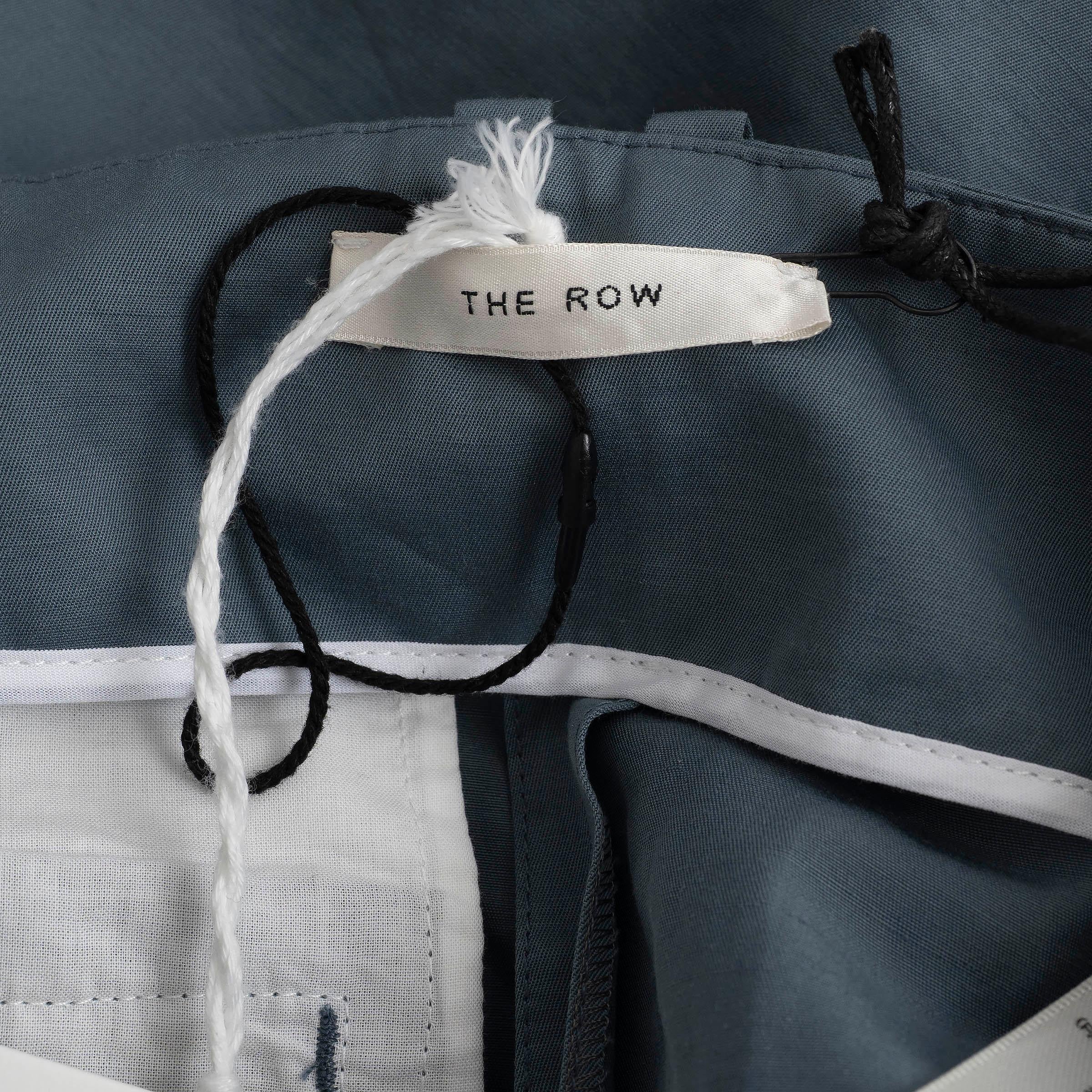 De las mujeres THE ROW Azul ancla gris algodón 2023 GAUGIN PLEATED Pantalones 2 XS en venta