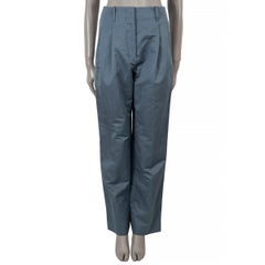THE ROW Anchor blue grey cotton 2023 GAUGIN PLEATED Pants 2 XS