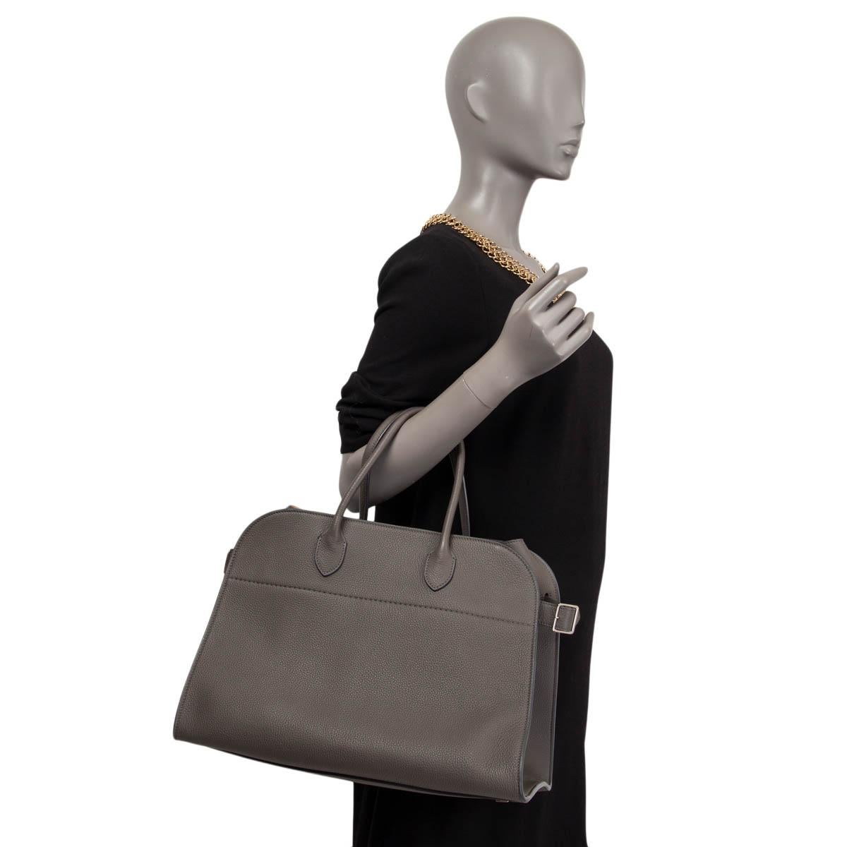 Women's THE ROW Ash grey leather MARGAUX 15 TOTE Bag