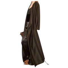 The Row AW15 Maxi cappotto in lana e viscosa nero taglia XS Tasche frontali a strappo