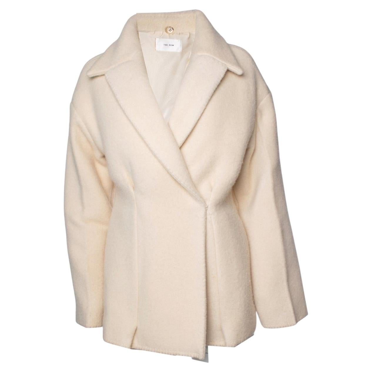 The Row, veste en laine beige Azzedina à fermeture cachée