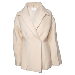 The Row, Azzedina beige wool jacket with hidden closure