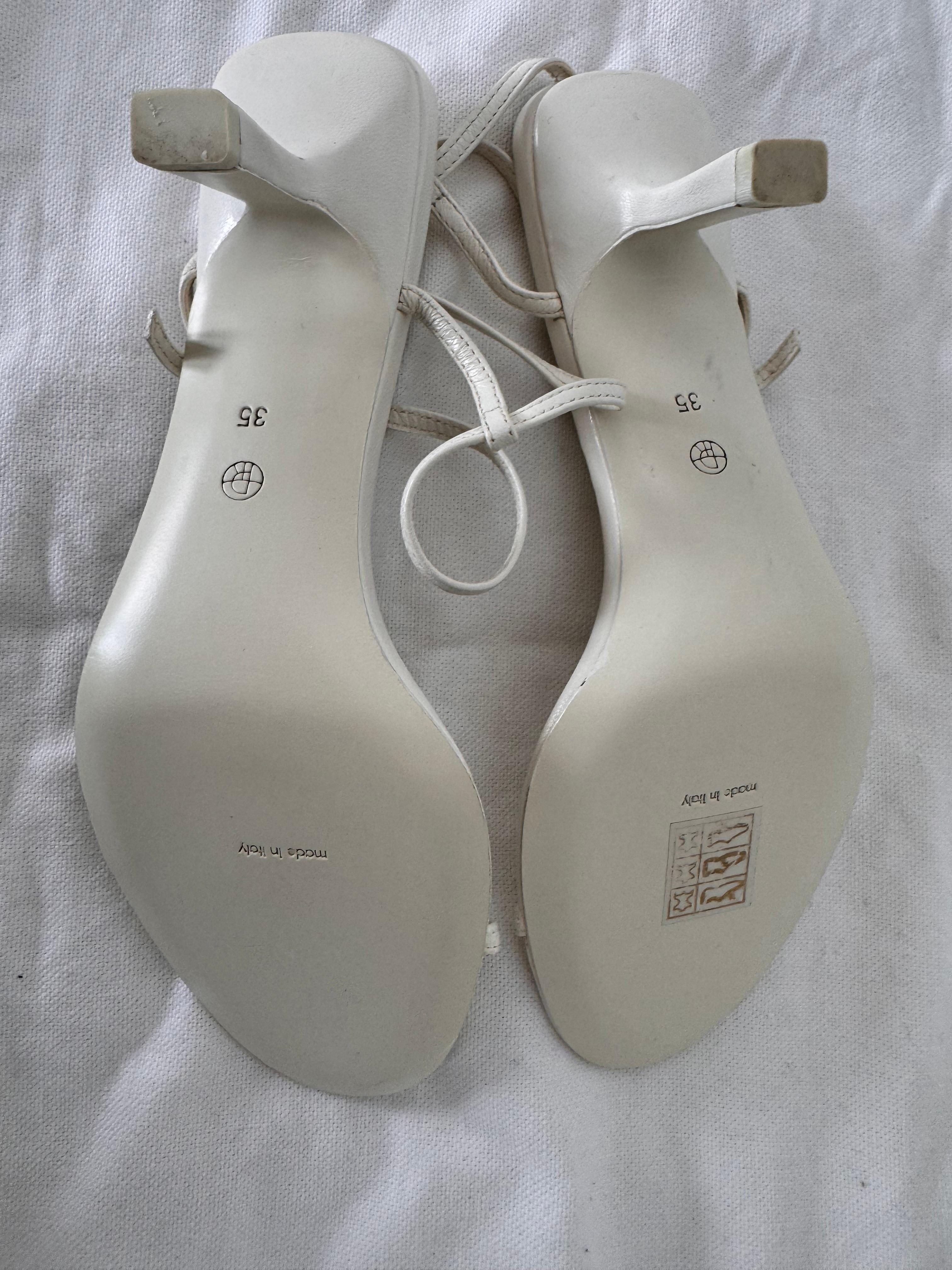 The Row Bare Leather Sandals in White size 35 2