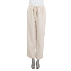 THE ROW beige cashmere DRAWSTRING KNIT Pants S