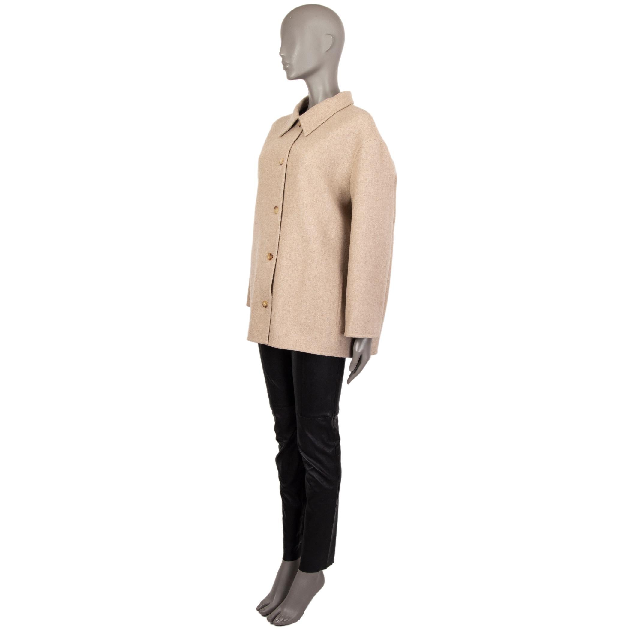 THE ROW beige Kaschmir-Manteljacke mit Reißverschluss L (Beige) im Angebot