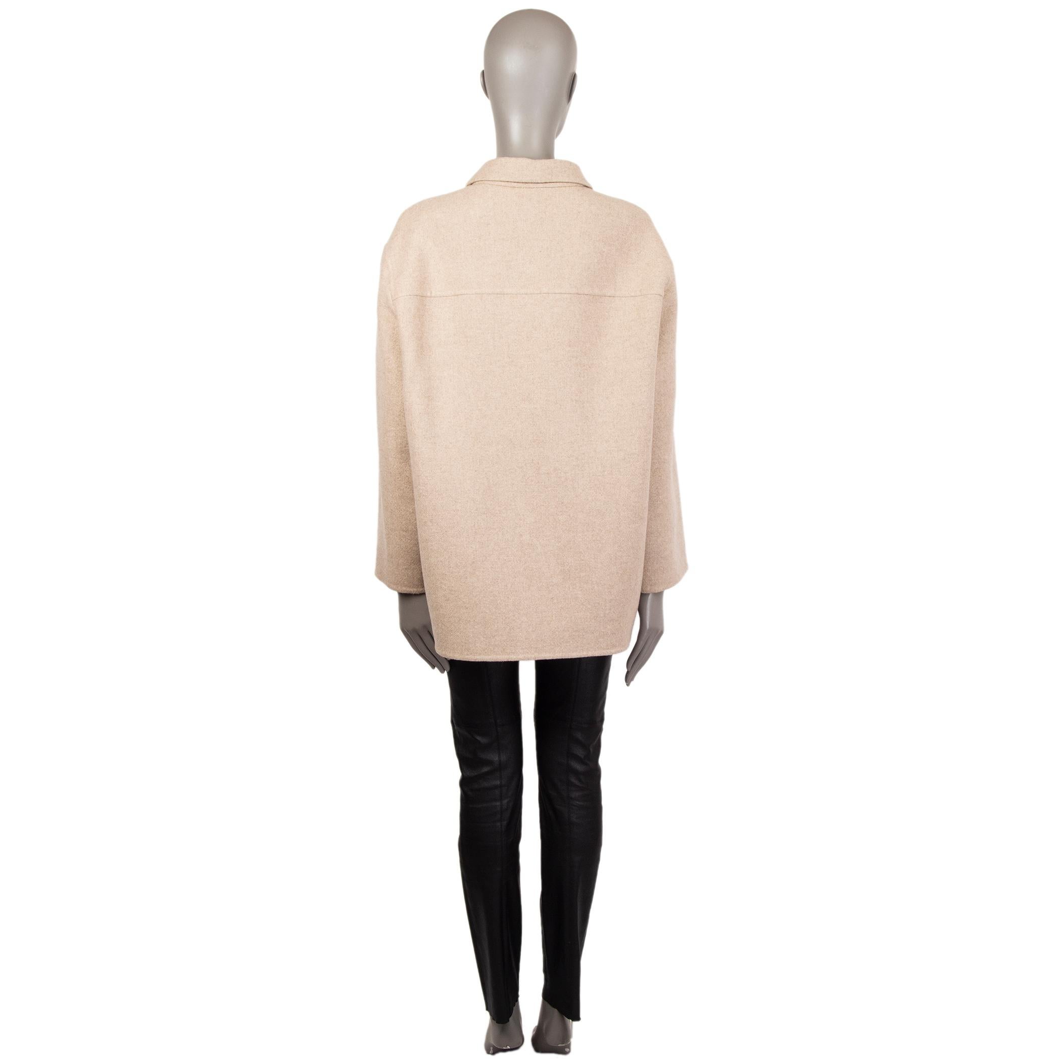 THE ROW beige cashmere SINGE BREASTED Coat Jacket L In Excellent Condition For Sale In Zürich, CH