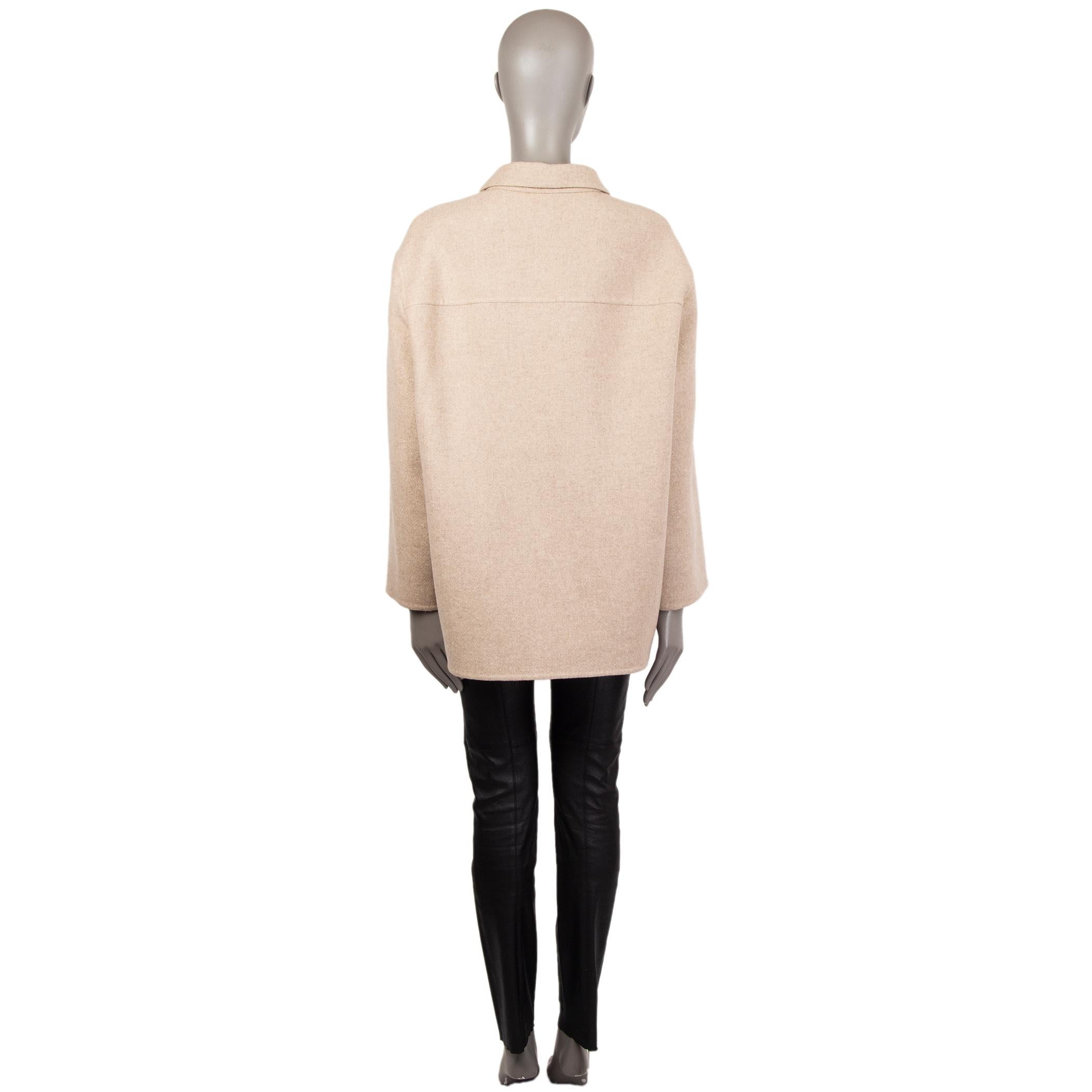 THE ROW beige cashmere SINGE BREASTED Coat Jacket L In Excellent Condition In Zürich, CH